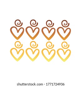 twisters and hearts creative design with brush stroke degradient style vector illustration design