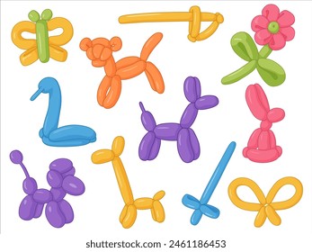 Twisting ballon. Many shaped. Childish toy.