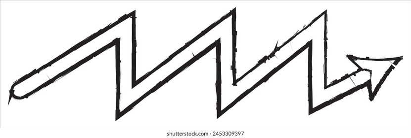  Twisting doodle arrow. Thin hand drawn icon. Line curved arrow.Line doodle arrow icon .hand drawn Arrows icons Set. arrow icon with various direction. eps 10