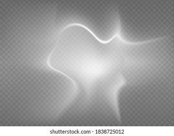 Girar las líneas brillantes sobre un fondo transparente. Ilustración vectorial de líneas brillante. Resumen de líneas de bobinado.