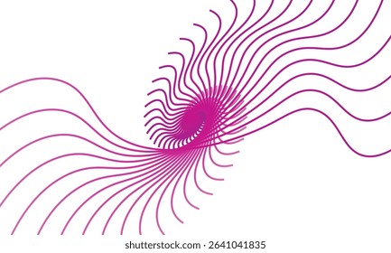 twisting magenta wavy lines abstract background vector illustration