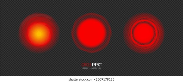 Verdrehtes Schmerzeffektsymbol auf transparentem Hintergrund. Rote Kreisspirale als Symbol eines Alarms ist ein Gestaltungselement. Vektorgrafik