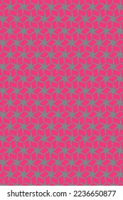 twisting pink rectangle repeating seamless vector pattern on grey background