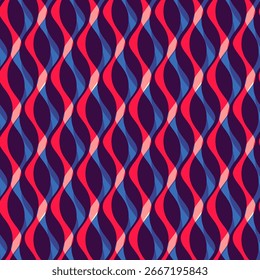 Rote Wellen abstraktes Design. Geometrisches nahtloses Muster.