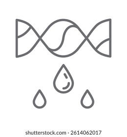 Twisting of wet cloth linear icon isolated on transparent background with editable stroke. Washing clothes icon with manual spinning of water vector illustration. 