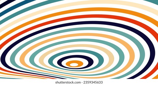 Twisting Whirl Motion and 3D Illusion in Abstract Op Art Striped Lines Pattern