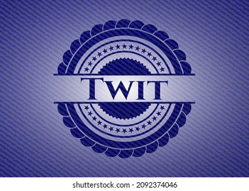 Twit with denim texture. Vector Illustration. Detailed. 