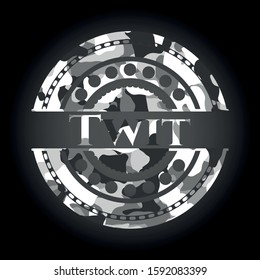 Twit on grey camo texture