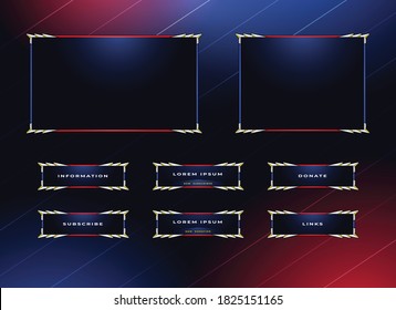 twitch border and menu panel overlay design set