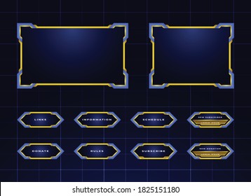 conjunto de diseño de superposición de borde y panel de menús