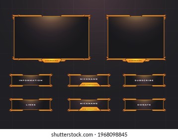 twitch border and menu panel overlay design set
