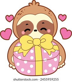 Twitch emote cute sloth vector icon. Funny baby sloth animal series stock illustration. Slow life of fluffy sloth designs.