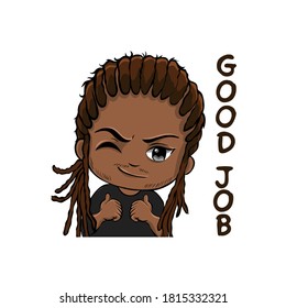 Twitch Emotes Dreadlocks For Streammer, Any Expression .character Design.cute 