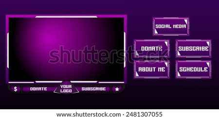 Twitch Live Streaming Overlay And Panels Set Template