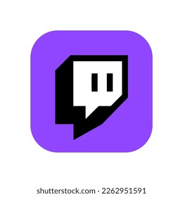 Twitch logo isolated on white background.Twitch is a video streaming service.  Vector illustration.