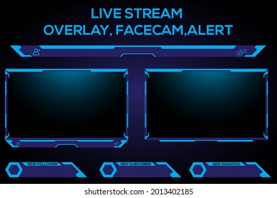 Twitch Obs Stream overlay webcam alert design element for live stream gamer