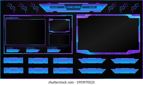 Twitch Obs Streaming Overlay Different Alerts Stock Vector (Royalty ...