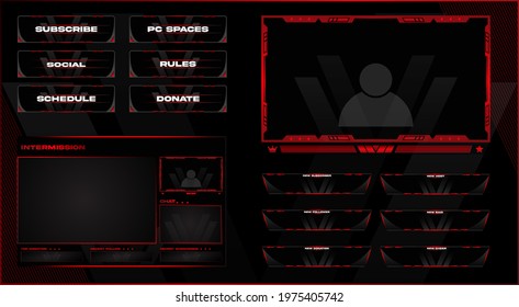 Twitch obs streaming panel overlay design template full package setup
