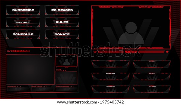 Twitch Obs Streaming Panel Overlay Design Template Full Package Setup