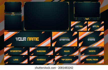 Twitch Overlay Live Stream Template Design Stock Vector (Royalty Free ...