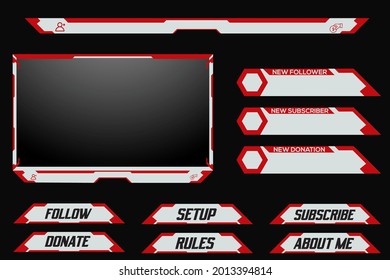 Twitch Stream Element Overlay Webcam Design Full Package For Live Gamer