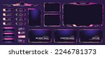 Twitch streaming interface. Stream overlay screens future theme neon design, online game live camera frame digital facecam panel for cyber gamers and streamers, vector illustration of panel to stream