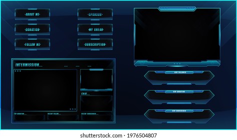 Twitch streaming panel overlay design template Premium Vector
with different panels 