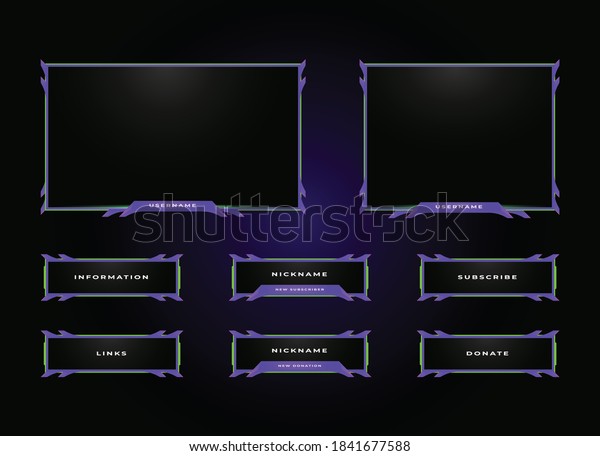Twitch Streaming Panel Overlay Design Template Stock Vector Royalty Free