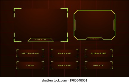 Twitch streaming panel overlay set design