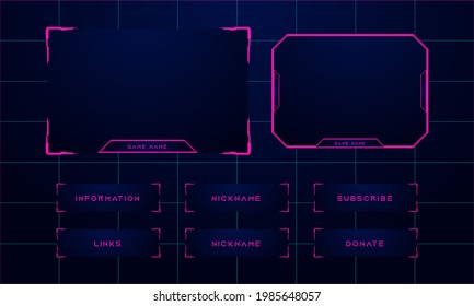 Twitch Streaming Panel Overlay Set Design