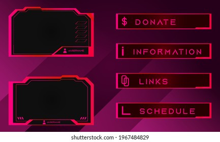 Twitch streaming panel set design.