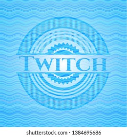 Twitch water wave representation style emblem. Vector Illustration. Detailed.