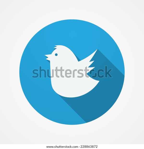 Twitterの鳥のソーシャルウェブまたはインターネットボタン 青い太ったツイッターの鳥のアイコン のベクター画像素材 ロイヤリティフリー 228863872