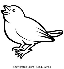 Twitter bird vector on black and white background, birdie vector