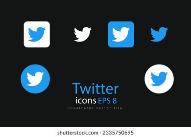 Twitter Icon Pack. kerala, india : 22.07.2023.