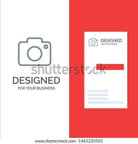 Twitter, Image, Picture, Camera Grey Logo Design and Business Card Template. Vector Icon Template background