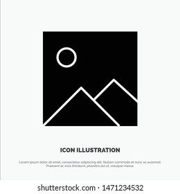 Twitter, Image, Picture solid Glyph Icon vector. Vector Icon Template background