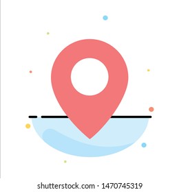 Twitter, Location, Map Abstract Flat Color Icon Template. Vector Icon Template background