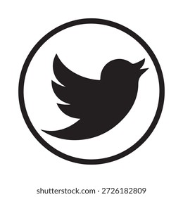 Logotipo de Twitter con pájaro negro en círculo
