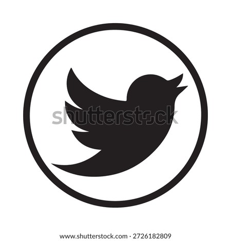 twitter logo with black bird in circle