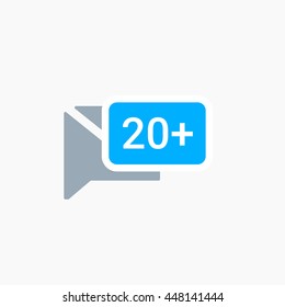 Twitter New Messages Icon Vector, Tweet Message, Twt Sign, Flat Image, Illustration, Logo, Twit UI Element, User Interface