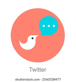 Twitter and social media icon concept