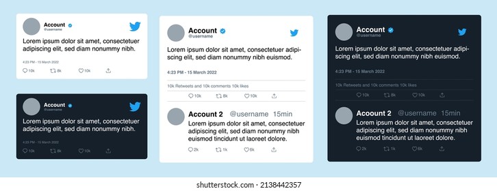 Twitter Tweet and Reply Vector Template Mock Up