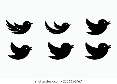 twitter x logo icon 6 pies set different