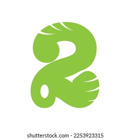 dos o dos iconos de logotipo de hoja verde simple.