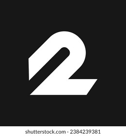 two 2 logo letter monogram minimal modern design template