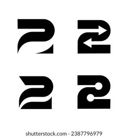 dos monograma de 2 logotipos monograma plantilla mínima de diseño moderno