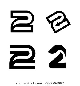dos monograma de 2 logotipos monograma plantilla mínima de diseño moderno