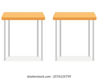 two 2 wooden tables vector illustration