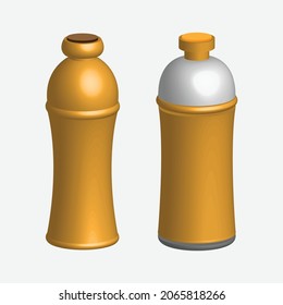Two 3d colored bottles that are great for cafes, restaurants, kitchens, etc.